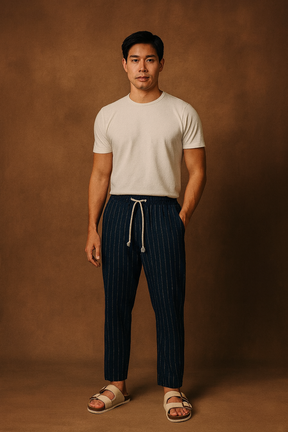 Calça Linho Listrada U03 - UOMO