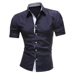 Camisa Social Casual Manga Curta – UOMO