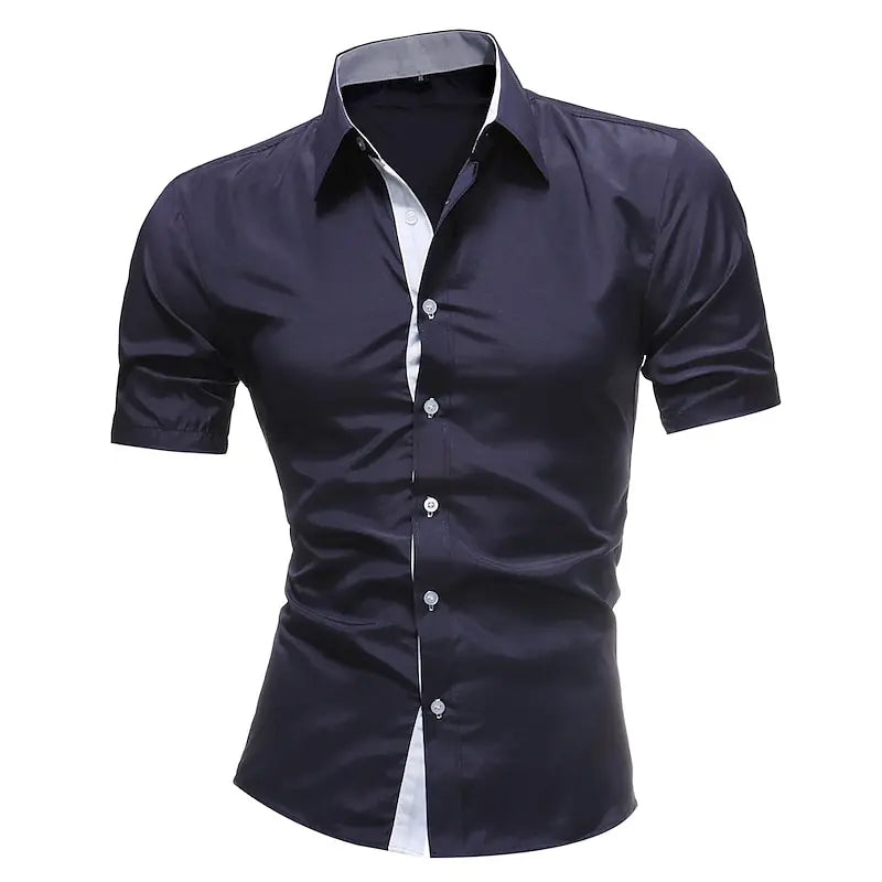 Camisa Social Casual Manga Curta – UOMO